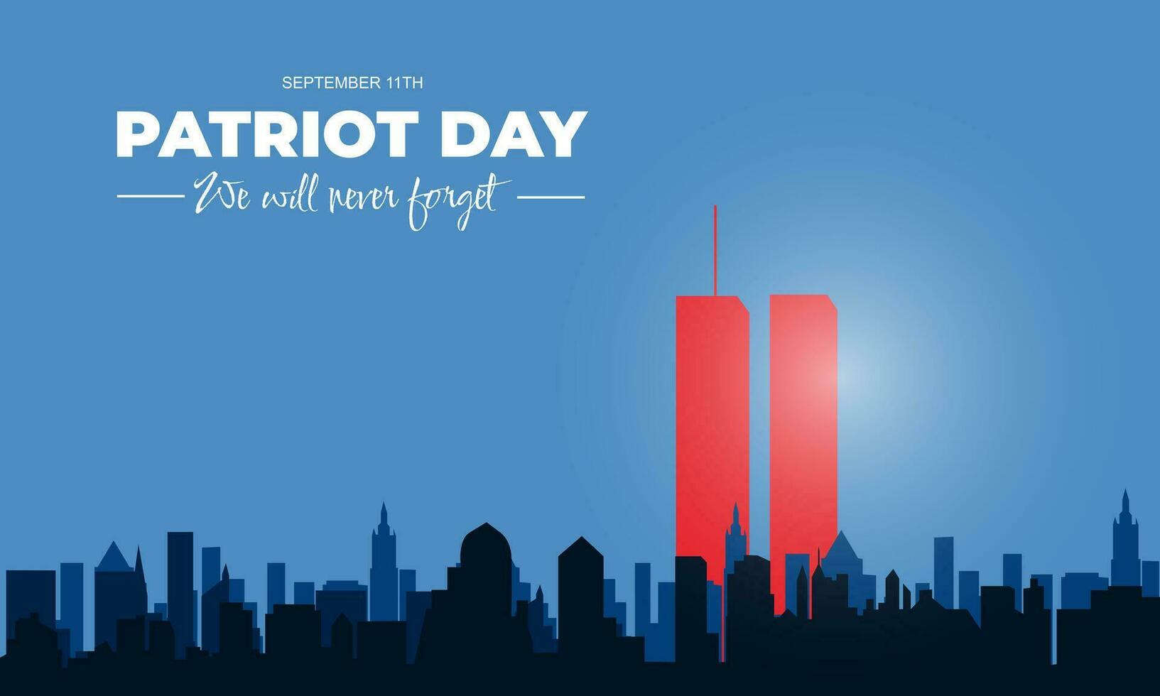 patriot dag september 11e met nieuw york stad achtergrond vector illustratie