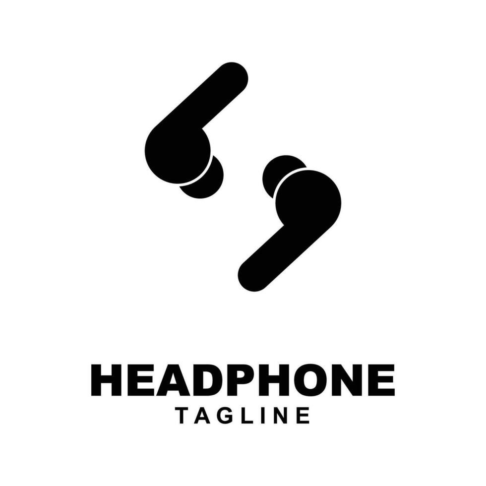 koptelefoon logo, muziek- luisteren apparaat vector, elegant minimalistische gemakkelijk ontwerp, silhouet icoon illustratie vector
