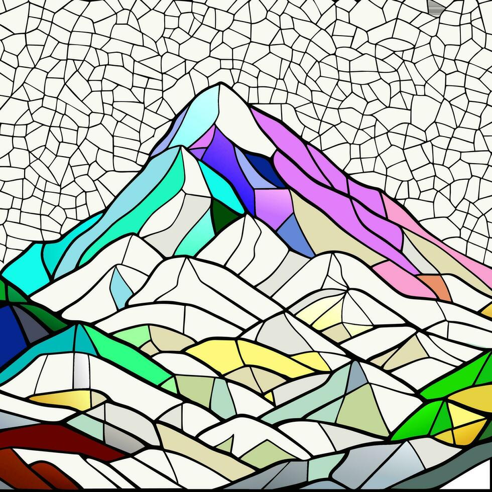 abstract minimalistische mozaïek- berg reeks vector