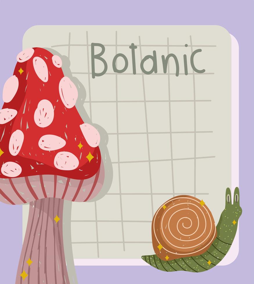 botanische slak paddestoel vector