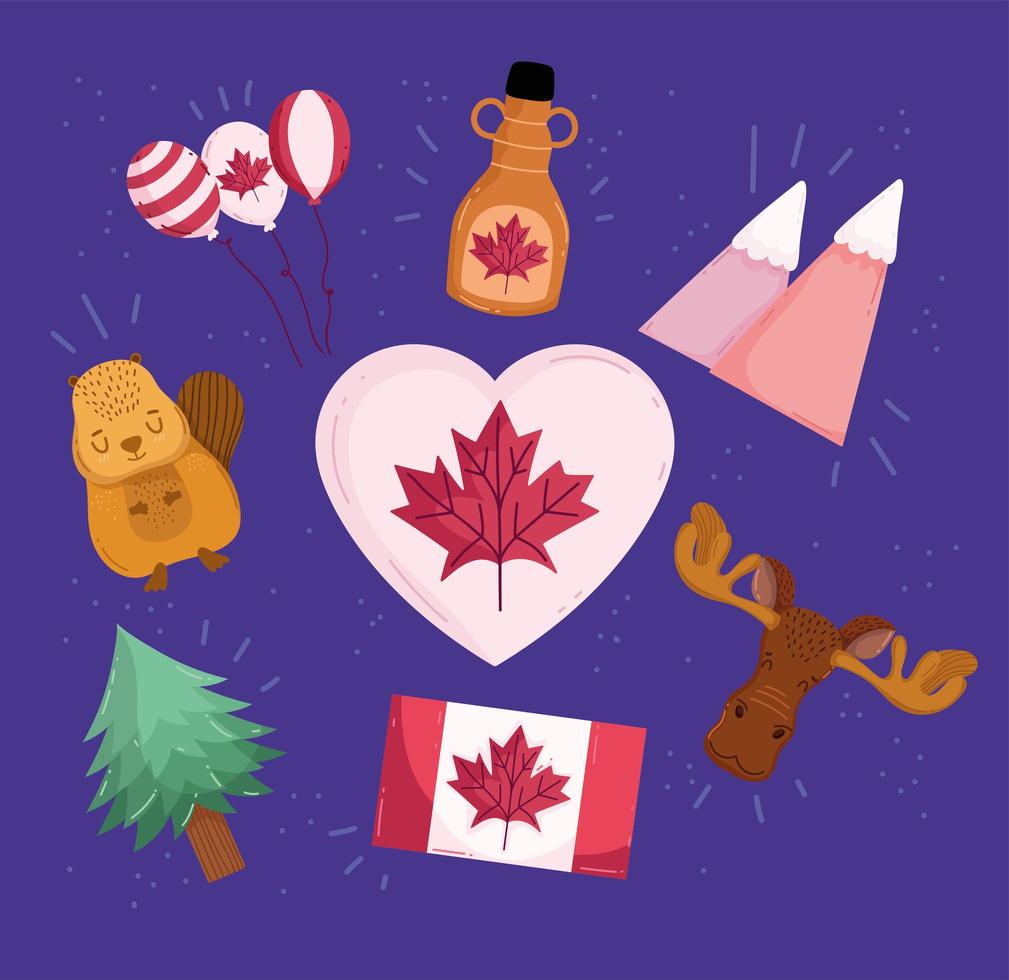 Canada collectie iconen vector