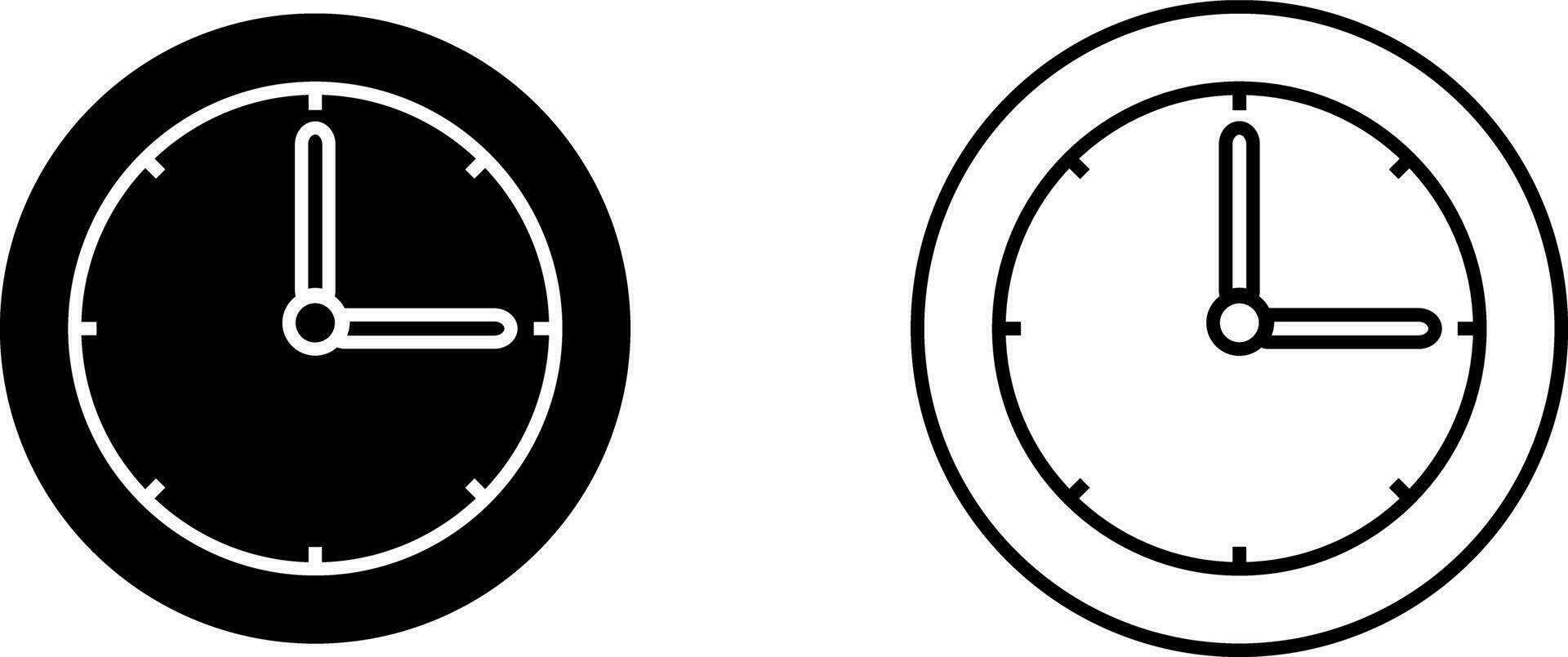 klok icoon iin glyph, lijn stijl. vector illustratie