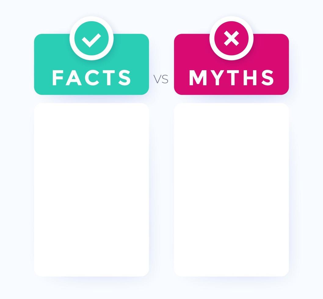 feiten versus mythen vectorontwerp vector