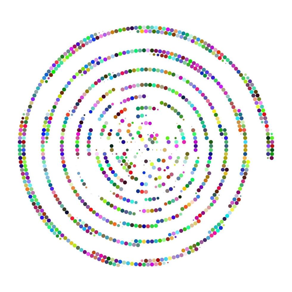 halftoon spiraal vector patroon met gekleurde stippen