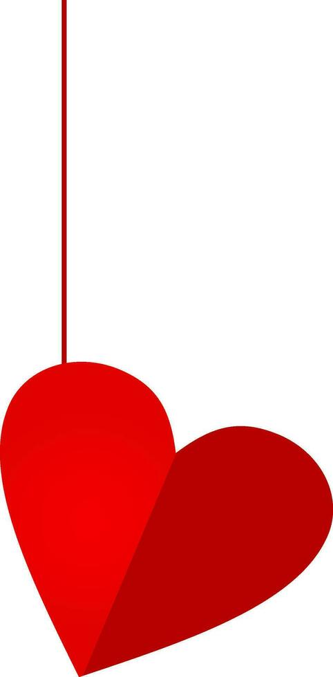 vlak stijl hangende hart in rood kleur. vector