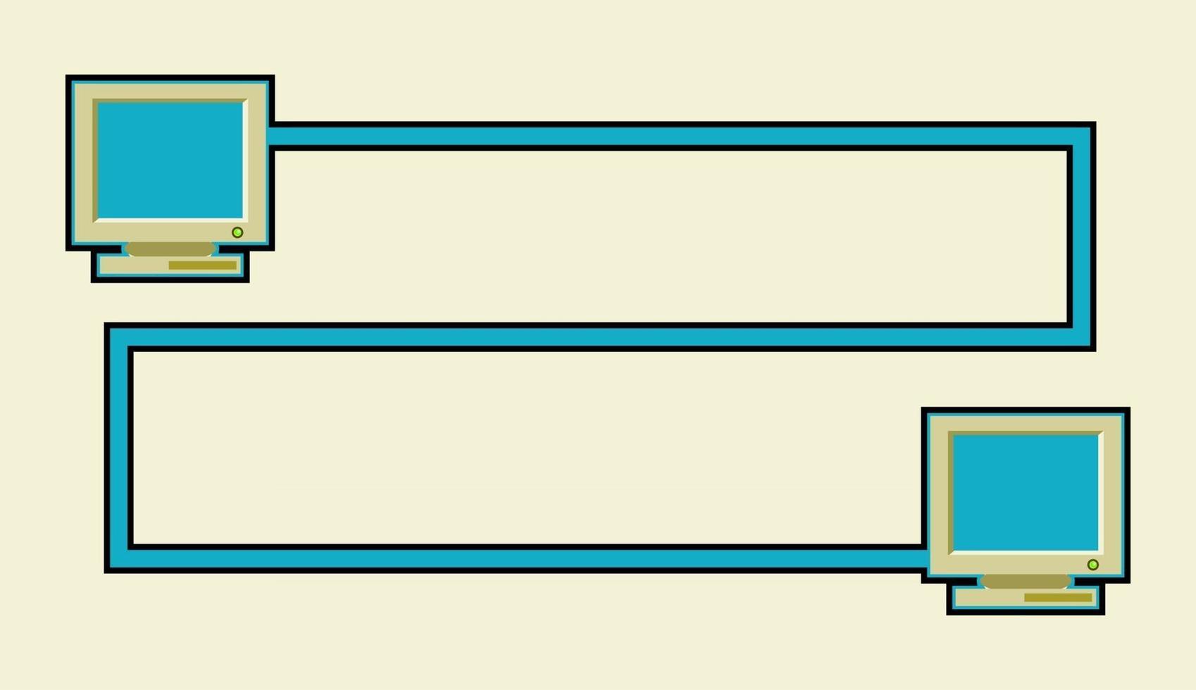 desktop computer netwerkverbinding vector