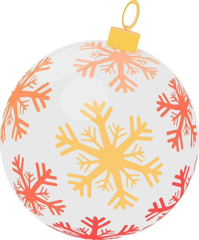 mooi Kerstmis bal met sneeuwvlokken. vector