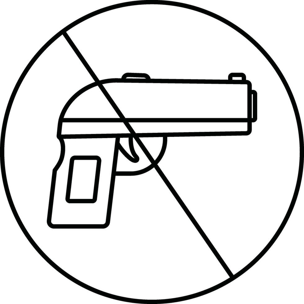 teken van verbod in geweer met beroerte stijl. vector
