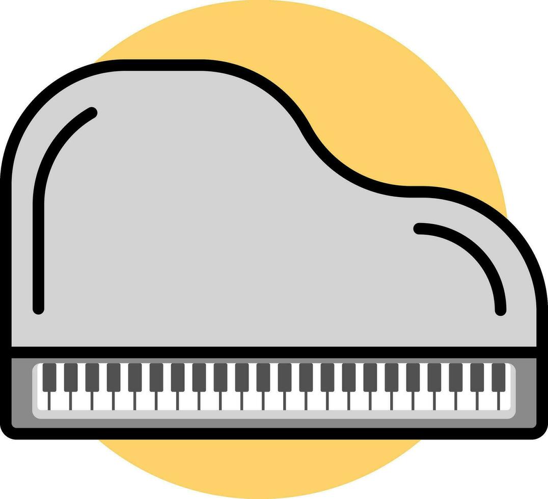 grijs piano icoon Aan geel cirkel achtergrond. vector