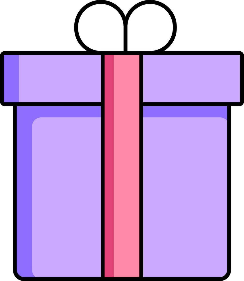 geschenk doos icoon in Purper en roze kleur. vector