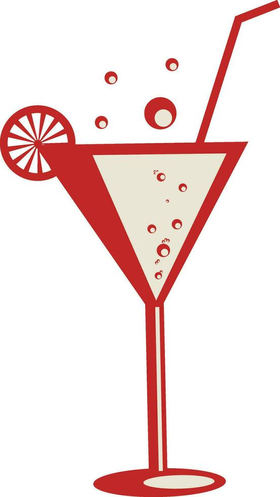icoon van cocktail in rood kleur. vector