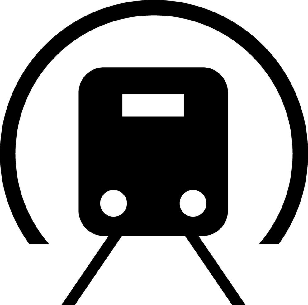 illustratie van spoorweg tunnel met trein icoon. vector