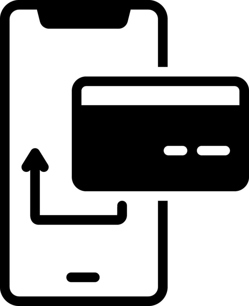 solide icoon voor kaart betaling vector