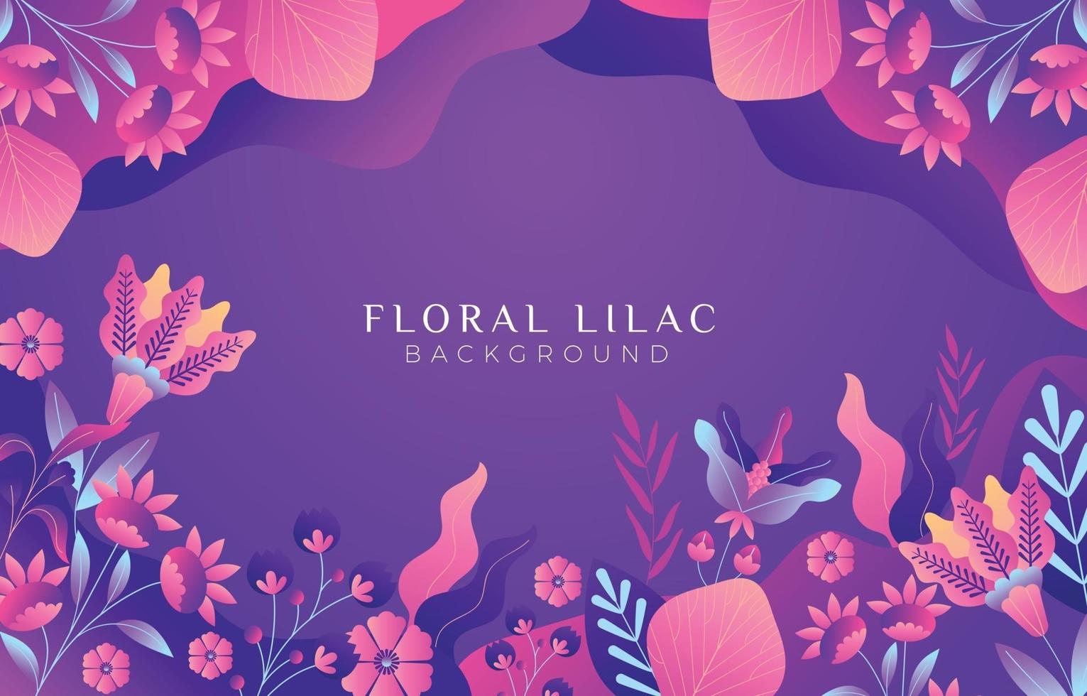 elegante en kleurrijke bloementuin lila achtergrond vector