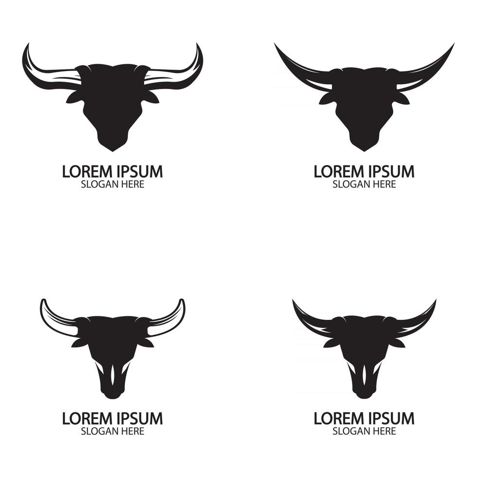 stier hoorn logo en symbool sjabloon pictogrammen app vector