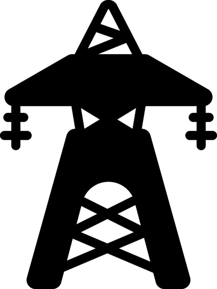 solide icoon voor transmissie toren vector
