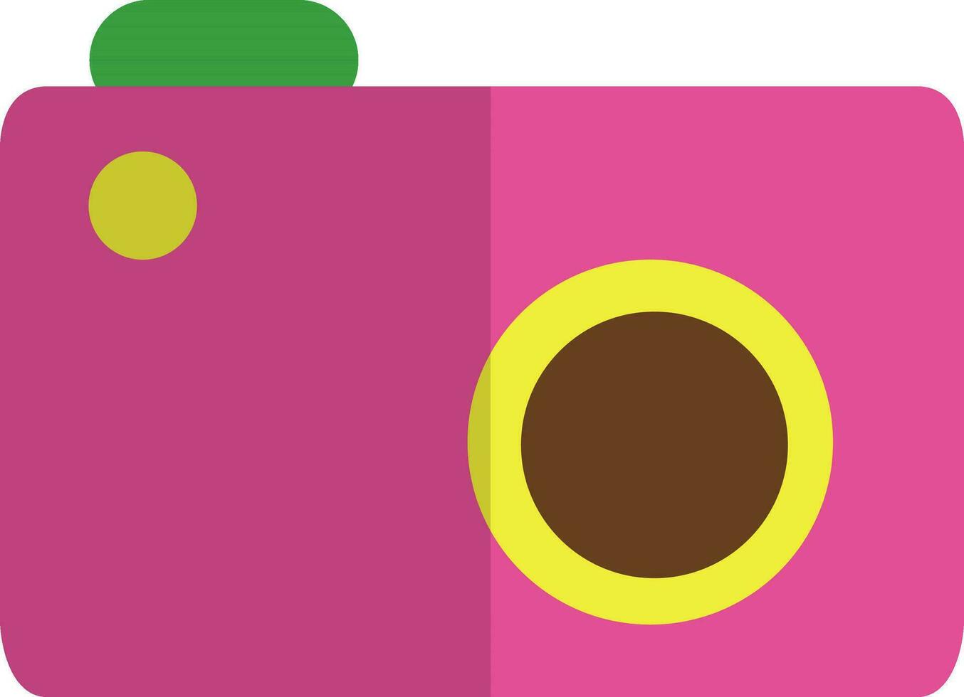 illustratie van een camera in roze en geel kleur. vector