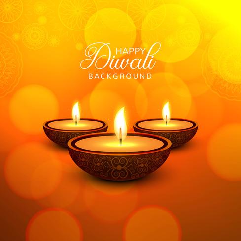 Gelukkige diwali van het de lampfestival van de dieenolie illustratie als achtergrond vector