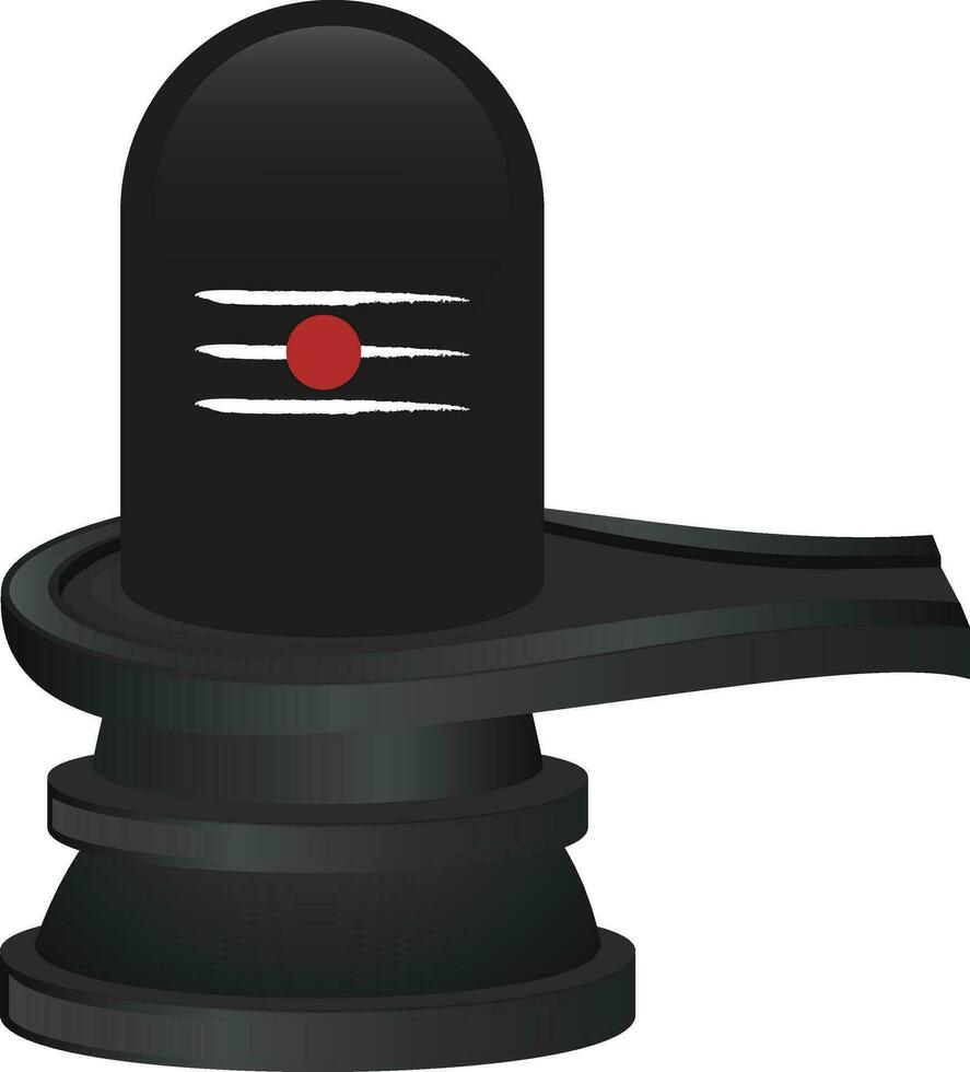 zwart shiva lingam standbeeld element Aan wit achtergrond. vector