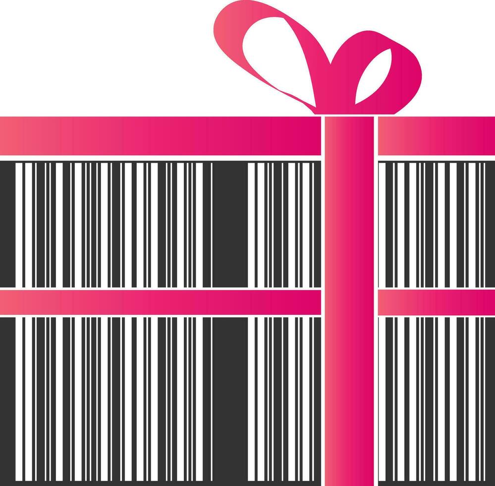 bar code geschenk doos icoon in vlak stijl. vector