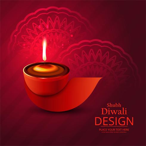 Gelukkige diwali van het de lampfestival van de dieenolie illustratie als achtergrond vector