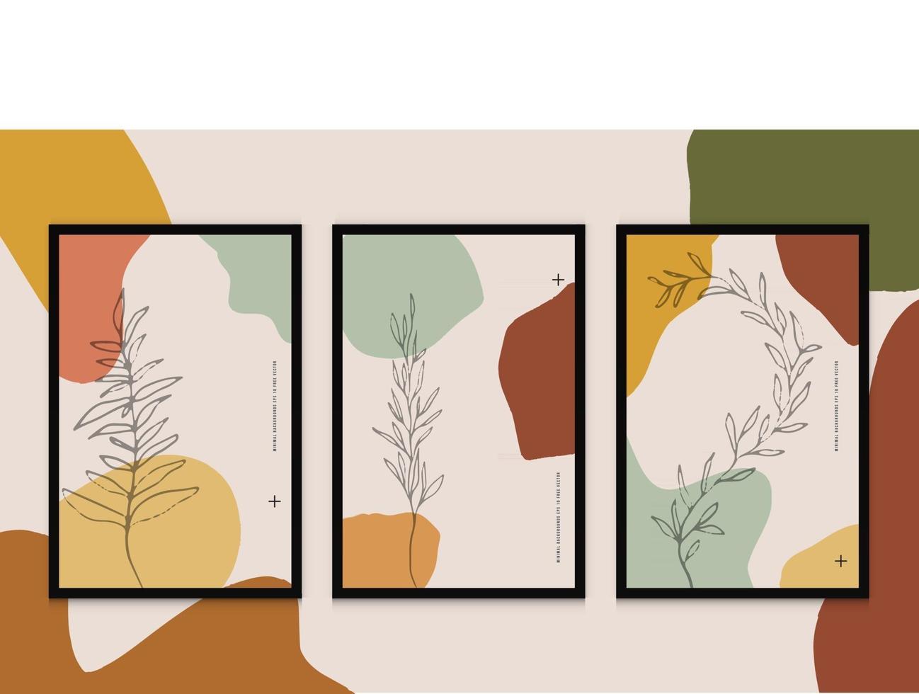 minimalistische moderne abstracte botanische lijntekeningen vectorillustratie met achtergrond met vloeiende organische vormen geschikt voor boeken omslagen brochures flyers sociale berichten enz vector