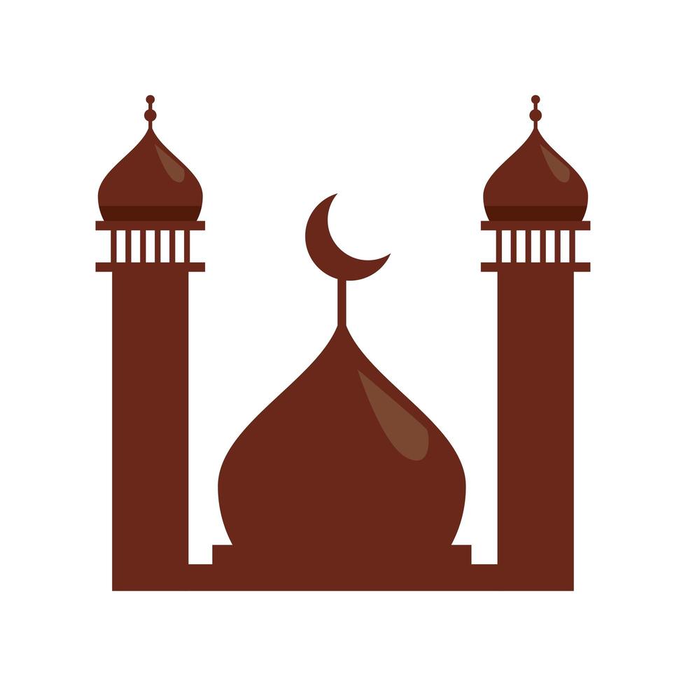 moskee tempel en maan vector