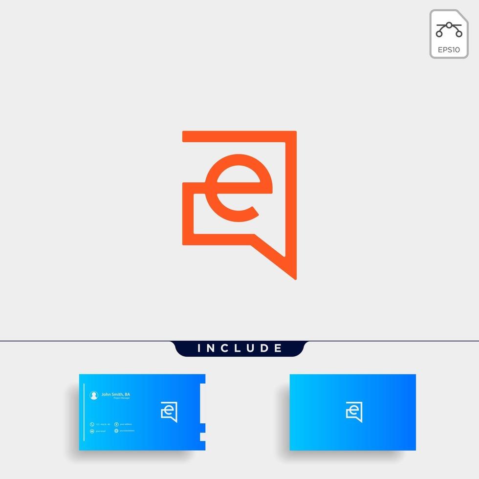 letter e chat logo sjabloonontwerp vector