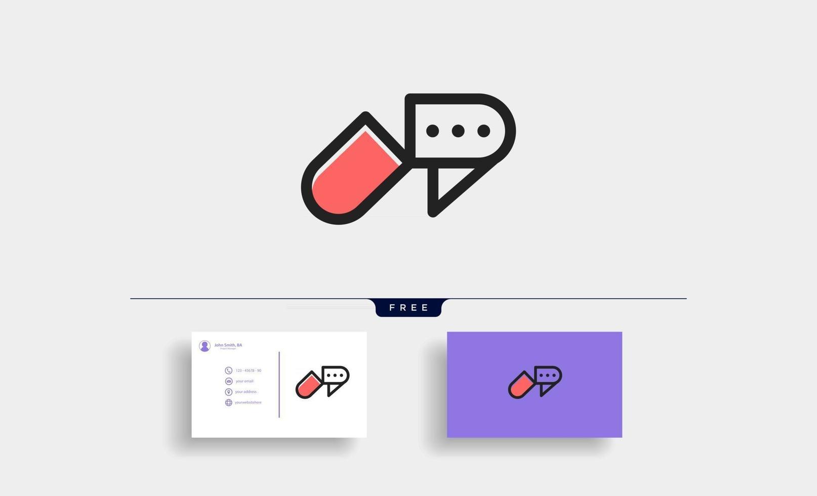capsule chat praten logo symbool sjabloon ontwerp vectorillustratie vector