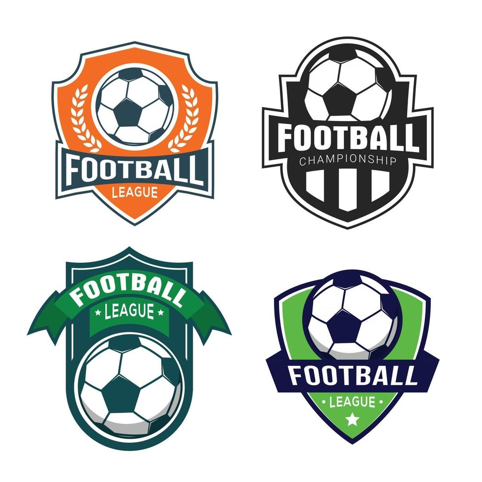 set voetbal voetbal badge logo ontwerpsjablonen vector