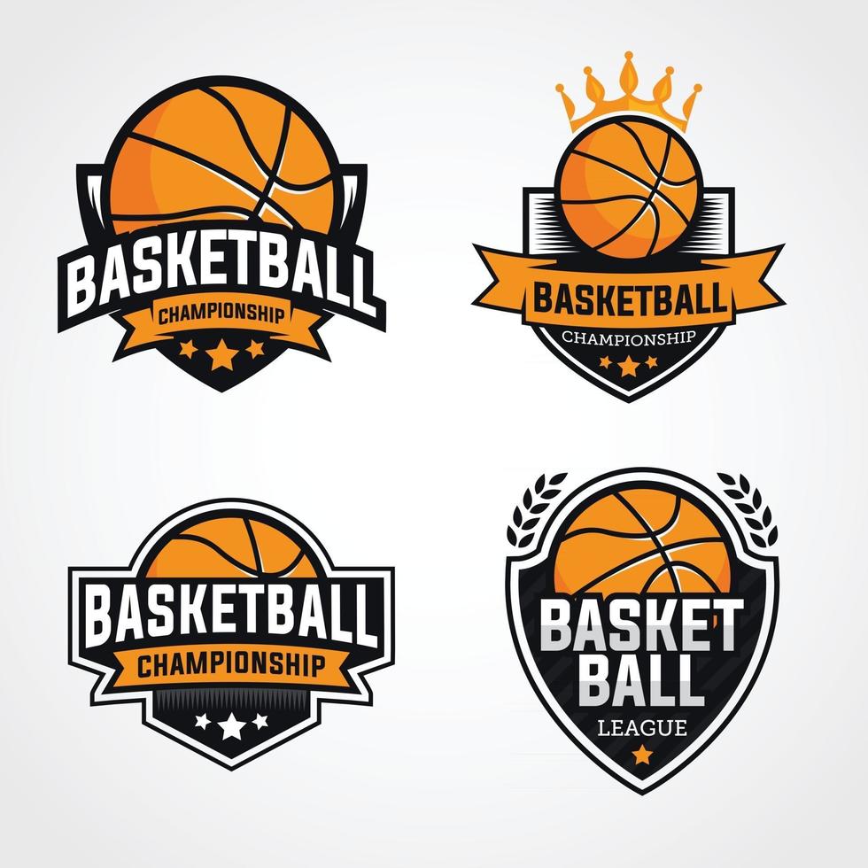 basketbal kampioenschap logo badges ontwerp vector
