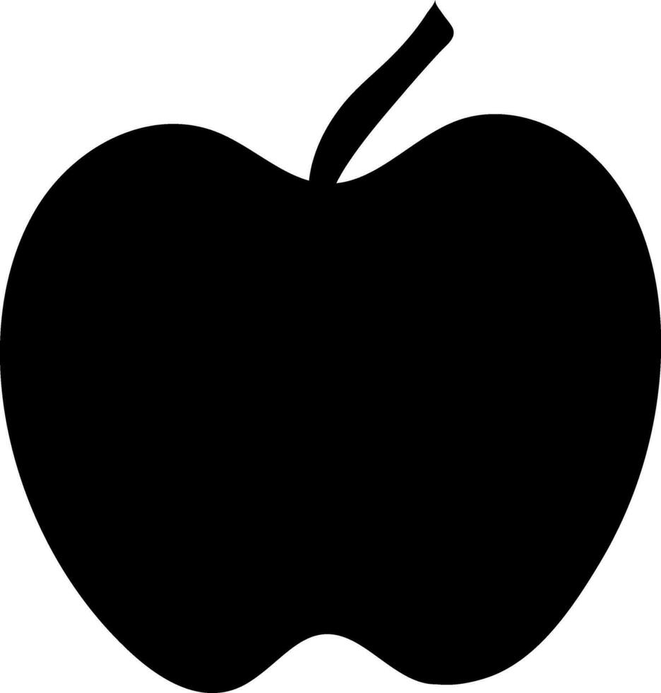 appel in zwart kleur. vector