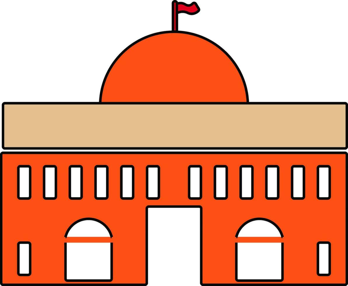 rechtbank in oranje en wit kleur. vector