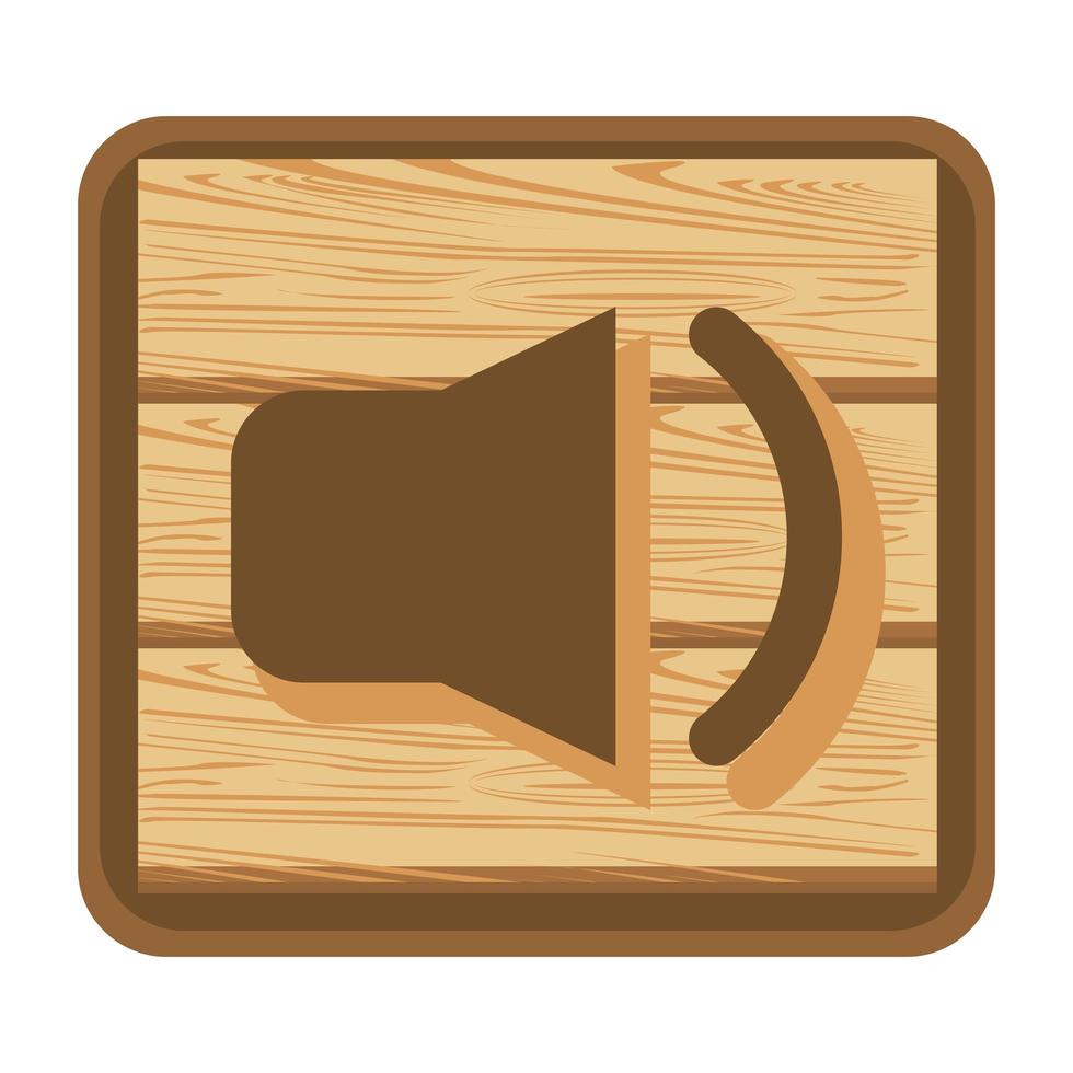 houten audioknop vector