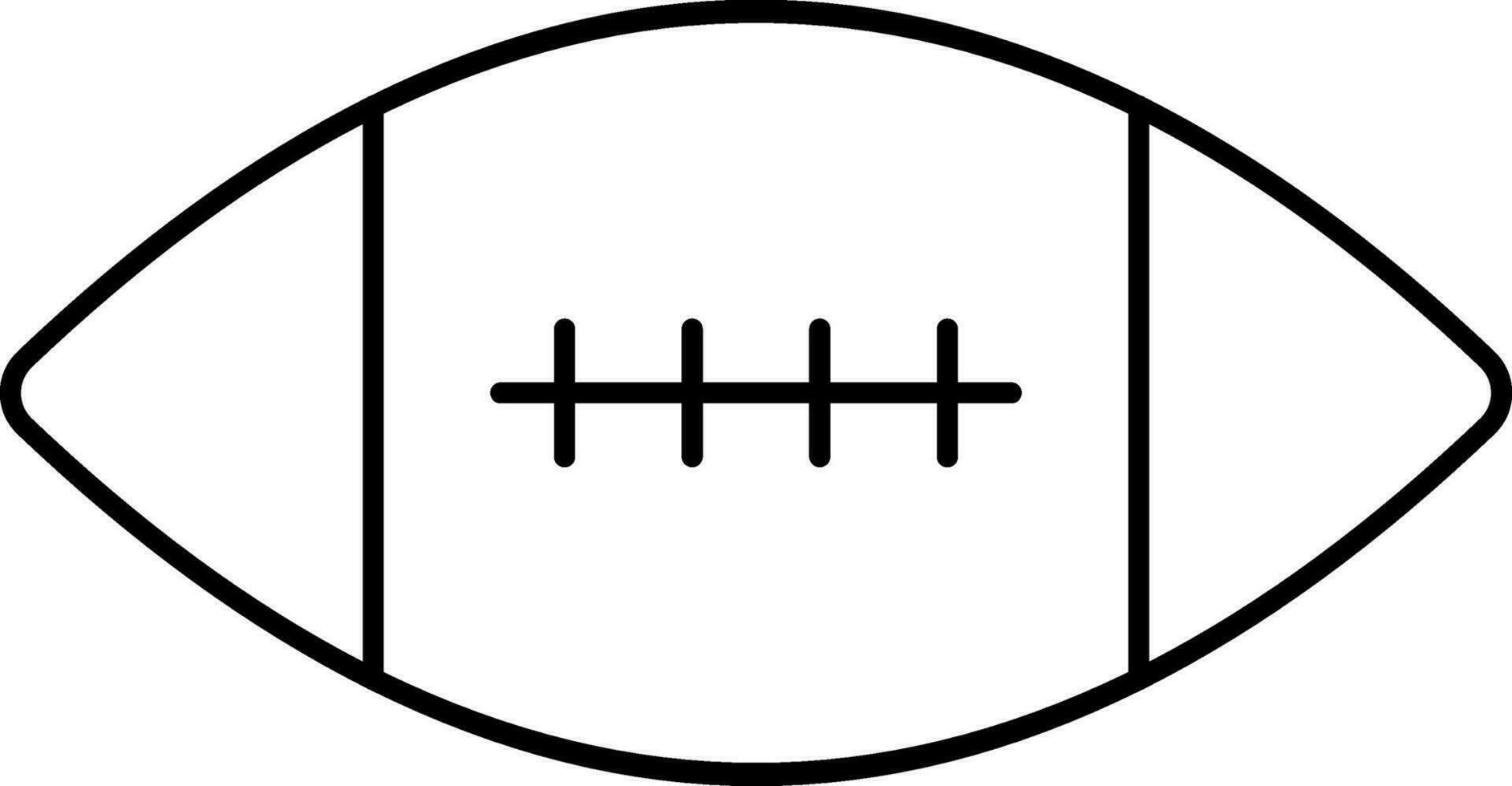 zwart dun lijn kunst van rugby bal icoon. vector