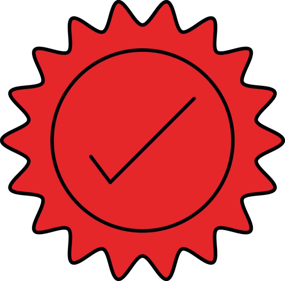 geïsoleerd controleren sticker icoon in rood kleur. vector