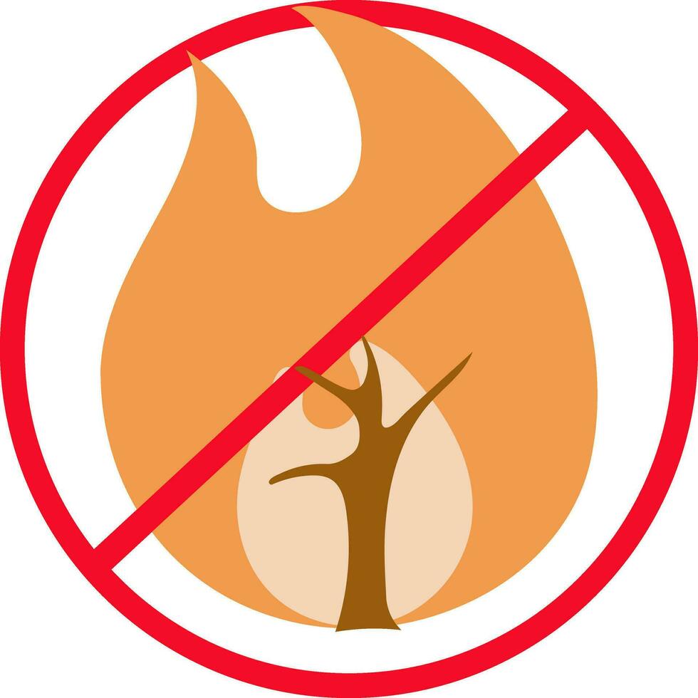 hou op wild brand icoon of symbool in rood en oranje kleur. vector