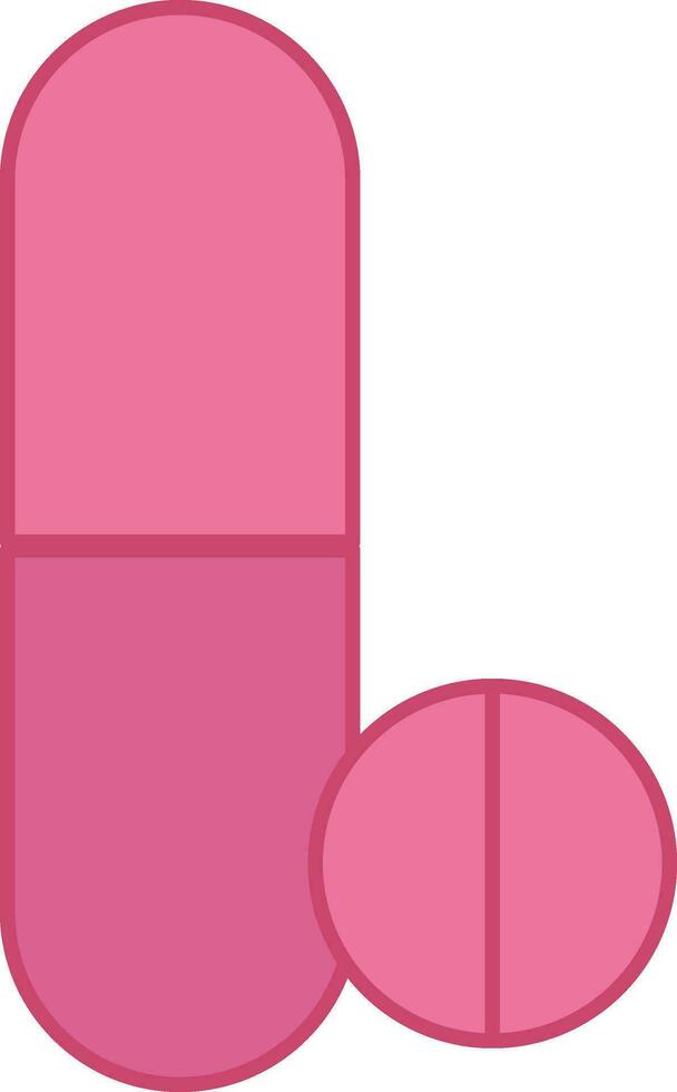 roze illustratie van pillen icoon in vlak stijl. vector