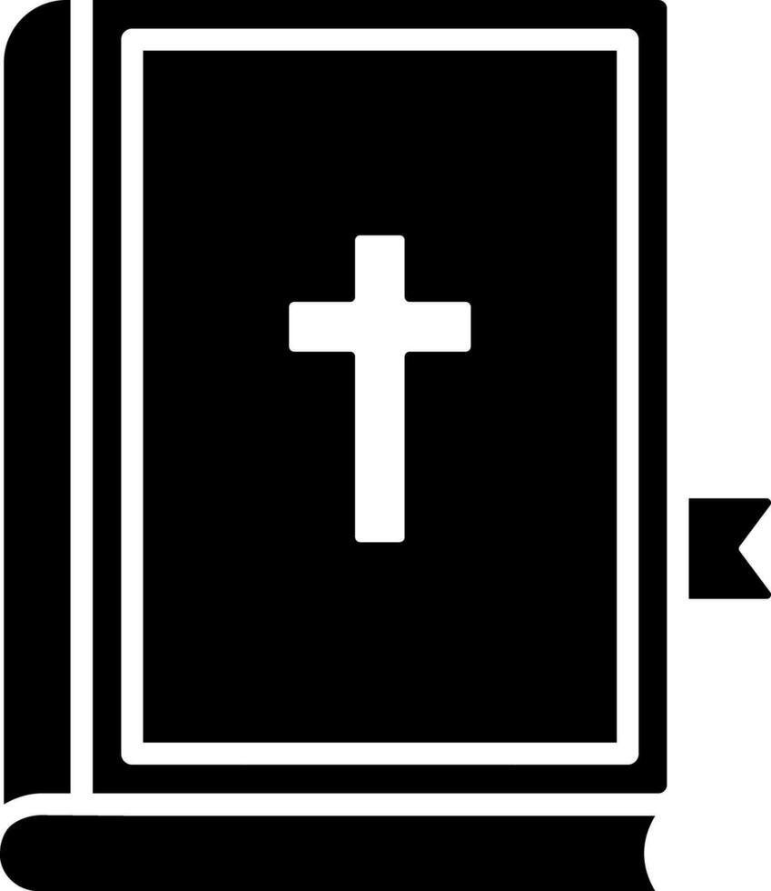 christen boek icoon in zwart en wit kleur. vector