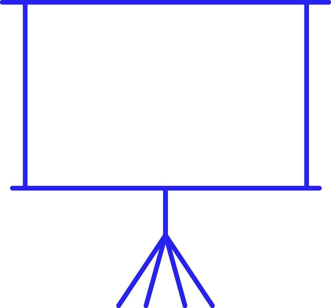 blauw dun lijn kunst canvas met statief icoon. vector