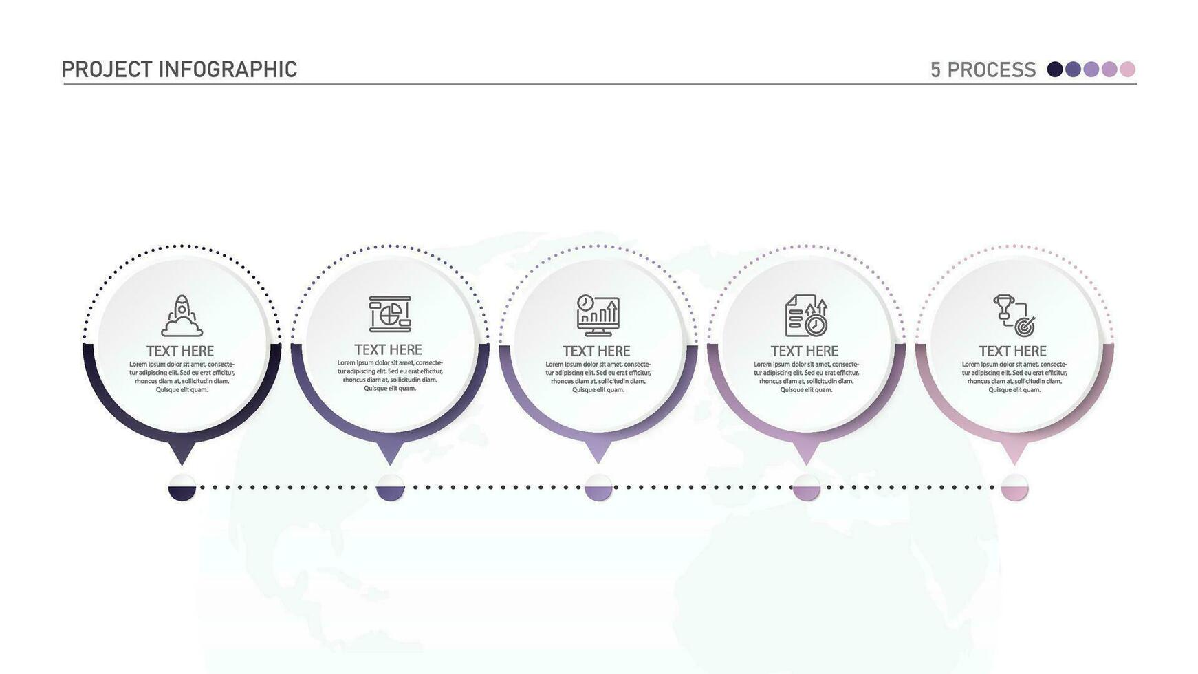 infographic werkwijze ontwerp met pictogrammen en 5 opties of stappen. vector