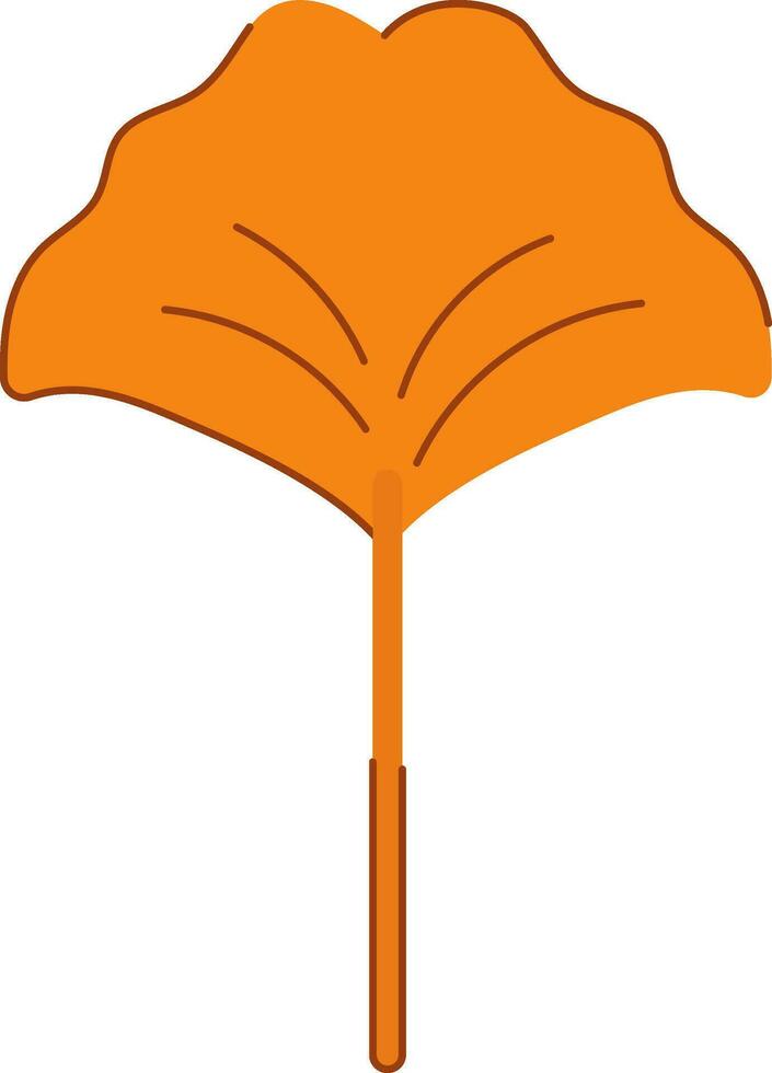 oranje ginko blad icoon in vlak stijl. vector