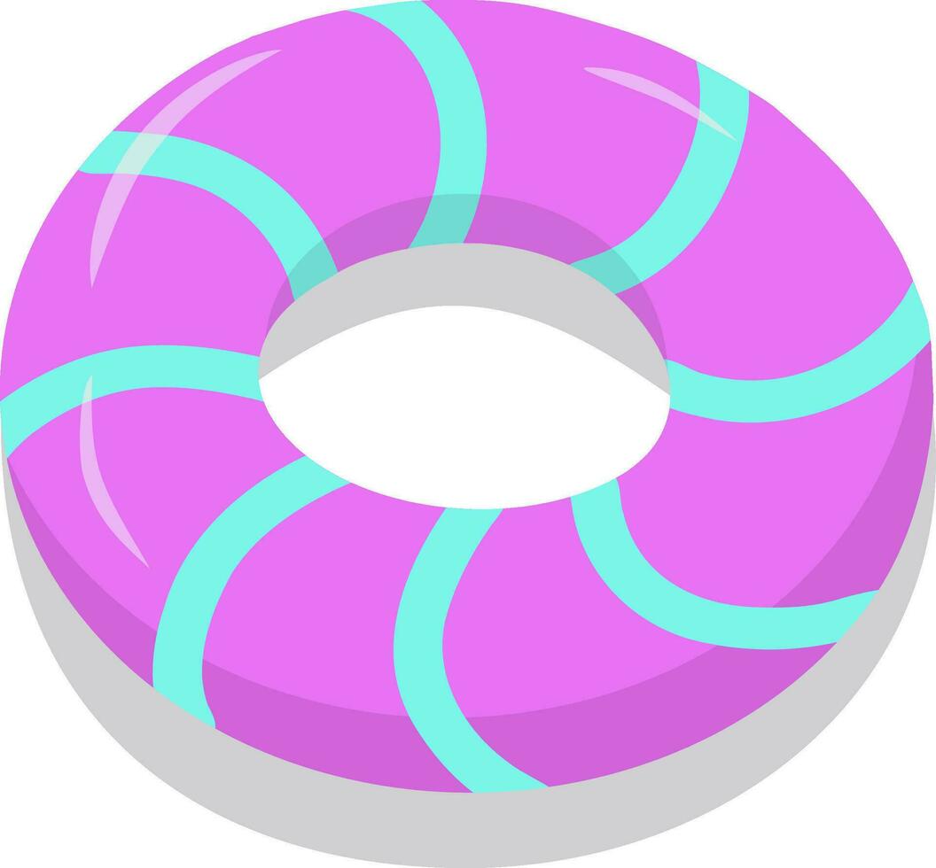 opblaasbaar drijvend ring voor zwemmen. strand rubber reddingsboei voor zwembad en zee. een reddingsboei met een mooi patroon. vlak vector illustratie geïsoleerd Aan een wit achtergrond