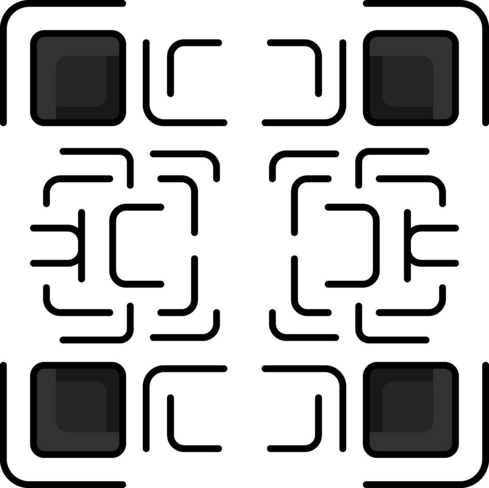 wit en zwart qr code icoon in vlak stijl. vector