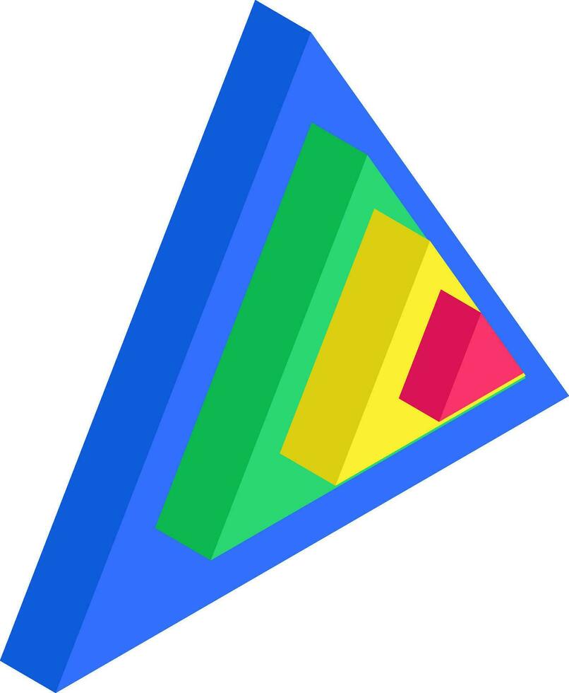 3d isometrische van kleurrijk infographic piramide grafiek. vector