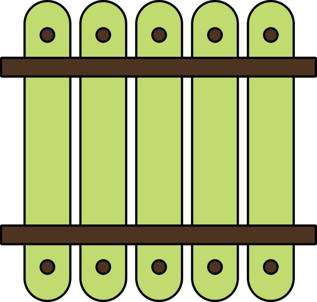 houten hek icoon voor bescherming concept in beroerte stijl. vector