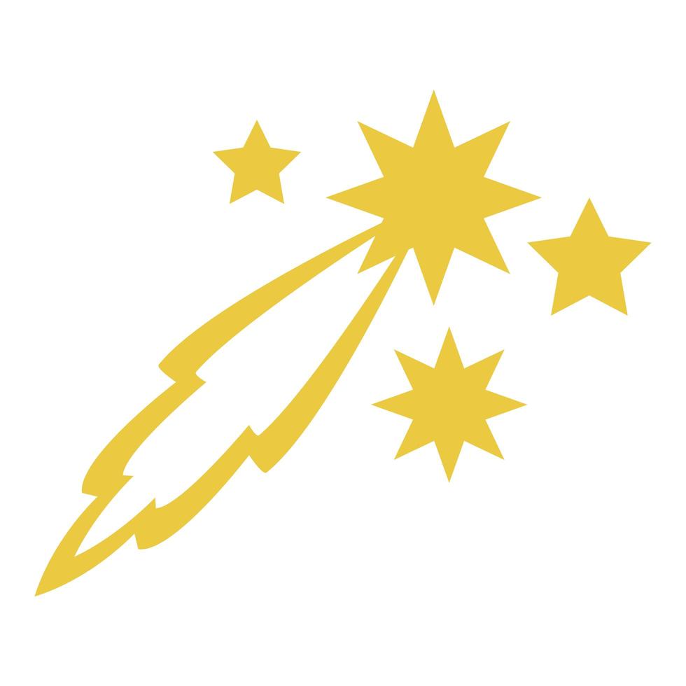 vallende sterren ruimte geïsoleerd pictogram vector