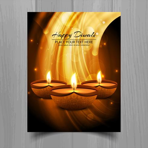 Mooie Gelukkige diwali diya olielamp festival sjabloon brochure vector