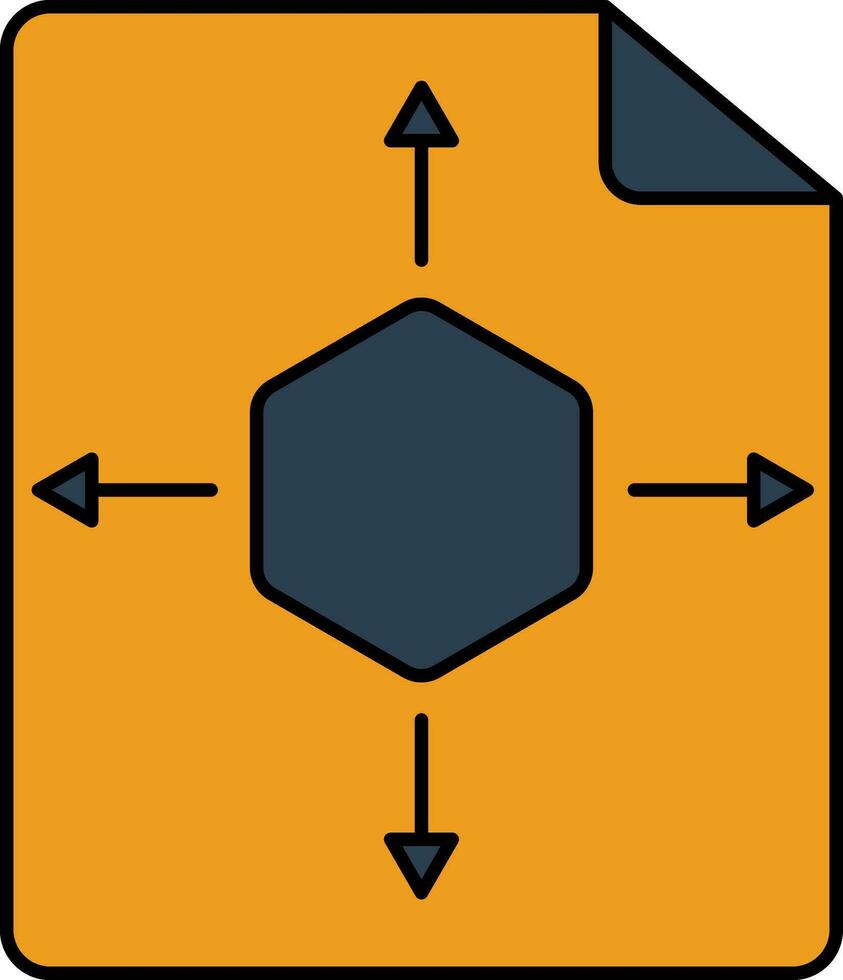 3d model- het dossier oranje en blauw icoon. vector