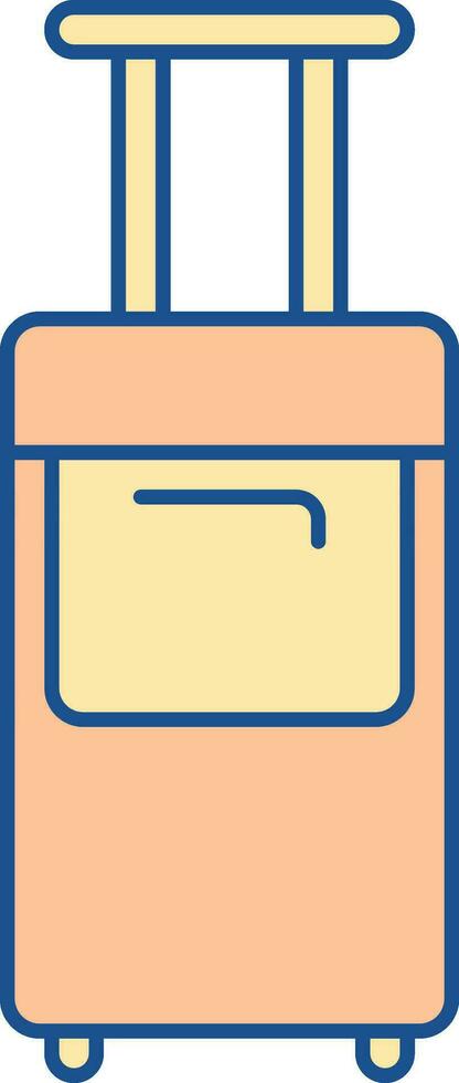 vlak illustratie van trolley zak oranje en geel icoon. vector